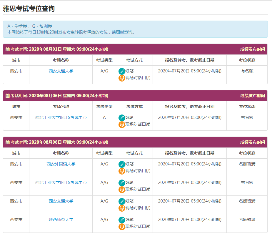 雅思口语考试安排通知